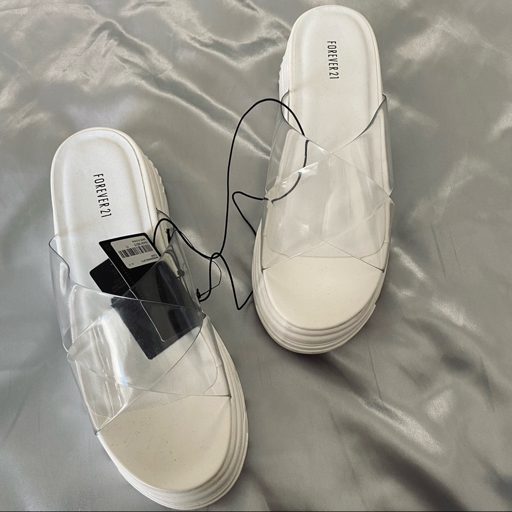 white platform sandals